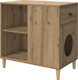 Modern Living Kratzbaum Katzenhaus aus Holzwerkstoff und Sisal in Eiche Optik Braun 72 x 42,5 x 70 cm – Bild 1 von 2