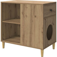 Produktbild von Modern Living Kratzbaum Katzenhaus aus Holzwerkstoff und Sisal in Eiche Optik Braun 72 x 42,5 x 70 cm