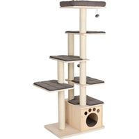 Produktbild von Modern Living Kratzbaum La Tour für Katzen aus Holz mit Häuschen und Kuschelbett in Natur/Braun 170cm