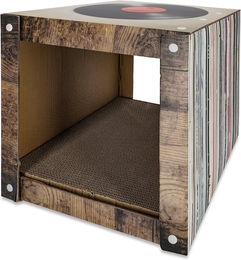 Produktbild von Modern Living Kratzmöbel New Orleans Kratzbrett aus Pappe für Katzen in Braun und Bunt 40 x 40 x 40 cm
