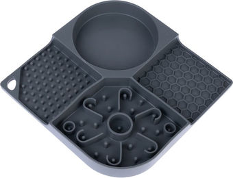 Produktbild von Modern Living Schleckmatte Abano Intelligenzspielzeug aus Silikon Grau 21 x 21 cm