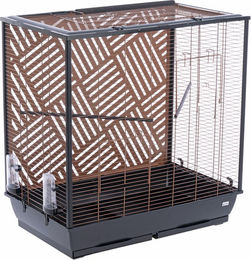 Produktbild von Modern Living Vogelkäfig Industrial aus Draht in Schwarz oder Rot L 81 x B 48 x H 84/102 cm