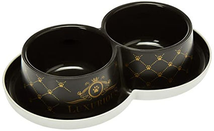 Moderna Luxurious Pets Double Trendy Dinner Futternapf aus Keramik in Lila und Schwarz – Bild 1 von 4