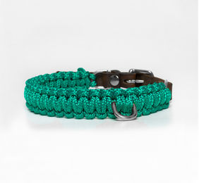 Molly & Cody Hundehalsband aus Leder in Petrol/Silber Größe XL – Bild 1 von 1