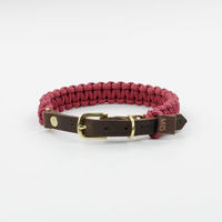 Produktbild von Molly & Cody Hundehalsband Touch of Leather aus Leder Gold/Rotwein Größe S
