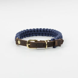 Molly & Stitch Hundehalsband aus Leder Gold/Navy XS – Bild 1 von 1