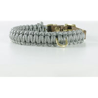 Produktbild von Molly & Stitch Hundehalsband Touch of Leather aus Leder in Gold/Grau Größe S