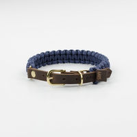 Produktbild von Molly & Stitch Hundehalsband Touch of Leather Leder Gold/Navy Größe M