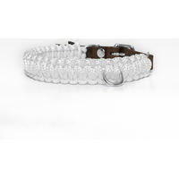 Produktbild von Molly & Stitch Hundehalsband Touch of Leather Leder Silber/Snow Größe M