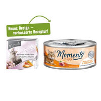 Produktbild von MOMENTS Adult Katzenfutter Huhn mit Ente und Süßkartoffeln Stückchen in Sauce 12x70 g - 12 x 70 g