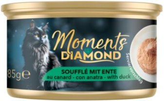 Produktbild von MOMENTS Diamond Nassfutter Katze Adult Mousse Ente und Thunfisch getreidefrei 12x85 g - 12 x 85 g