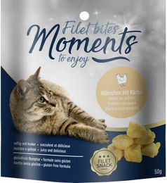 Produktbild von MOMENTS Filet Bites Huhn und Kürbis Leckerli 12x50 g