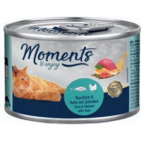 Produktbild von MOMENTS Katzenfutter Adult Thunfisch Huhn mit Schinken getreidefrei 12x140 g - 12 x 140 g