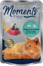 MOMENTS Katzenfutter Adult Thunfisch mit Sardinen in Sauce, 12x70 g - 12 x 70 g – Bild 1 von 2