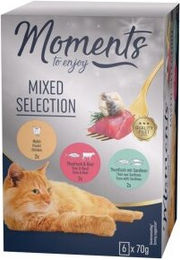 Produktbild von MOMENTS Nassfutter Katze Adult Mixed Selection Filets in Sauce 6x70 g ohne Farb- und Aromastoffe - 6 x 70 g
