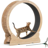 Produktbild von Mondeer Katzenlaufrad Intelligenzspielzeug aus Holz mit 100cm Innendurchmesser in Schwarz