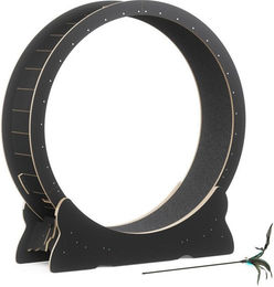 Mondeer Katzenlaufrad Intelligenzspielzeug aus Naturholz in Schwarz mit leisem Scrollrad und Sicherheitsschloss-Design – Bild 1 von 5