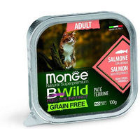 Produktbild von Monge BWild Katzen Nassfutter Adult Pastete mit Lachs Huhn und Schwein getreidefrei 100 g - 100 g