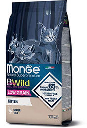 Monge BWild Low Grain Kitten Trockenfutter Gans für Katzen getreidefrei 1,5 kg - 1500 g – Bild 1 von 1