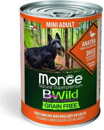 Monge BWild Mini Adult Hundefutter Getreidefreies Nassfutter Ente mit Schwein und Huhn in Sauce 400g - 400 g – Bild 1 von 2