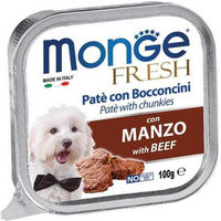 Produktbild von Monge Fresh Hundepastete Rind mit hohem Fleischanteil ohne Konservierungsstoffe und Zucker 100 g - 100 g