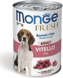 Produktbild von Monge Fresh Hundepaté mit Kalb und Huhn für erwachsene Hunde 400g - 400 g