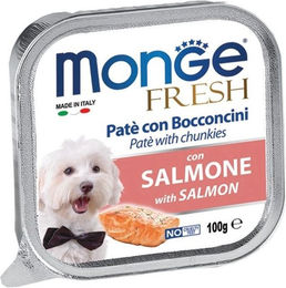 Produktbild von MONGE Fresh Katzenfutter Paté und Bocconcini mit Lachs ohne Farb- und Aromastoffe 100 g - 100 g