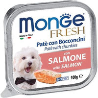Produktbild von MONGE Fresh Katzenfutter Paté und Bocconcini mit Lachs ohne Farb- und Aromastoffe 100 g - 100 g