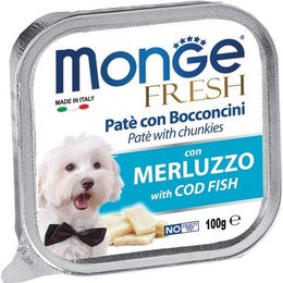 Monge Fresh Pastete Kabeljau Hundennassfutter ohne Konservierungsstoffe und Farbstoffe 100 g – Bild 1 von 2