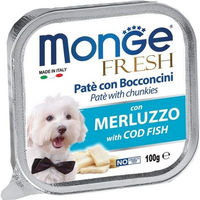 Produktbild von Monge Fresh Pastete Kabeljau Hundennassfutter ohne Konservierungsstoffe und Farbstoffe 100 g