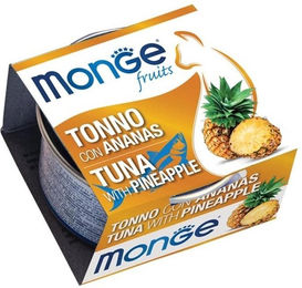 Produktbild von MONGE Fruit Katzen Nassfutter Thunfisch mit Ananas Stückchen in Sauce Adult 80 g glutenfrei - 80 g