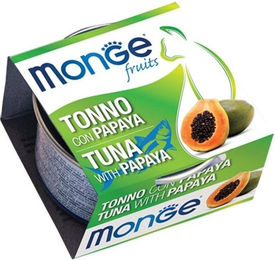 Produktbild von MONGE Fruit Katzenfutter Adult Thunfisch mit Huhn und Papaya 80 g für Haut und Fell