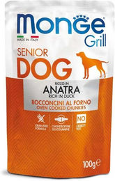 Produktbild von Monge Grill Dog Senior Hundeweiche mit Ente 100 g