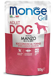 Produktbild von Monge Grill Hundefutter Nassfutter mit Rindfleisch für Haut Fell und Immunsystem 100 g