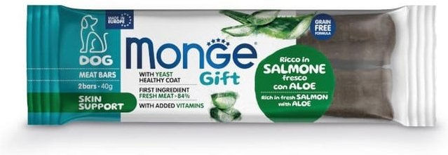Produktbild von Monge Hund Funktionssnack Skin Support Riegel Lachs Adult Getreidefrei 2x40 g