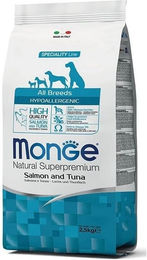 Monge Hypo Adult Hundefutter Lachs und Thunfisch Hypoallergen 2,5 kg - 2,5 kg – Bild 1 von 2