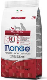 Monge Mini Adult Hundefutter für kleine Rassen mit Huhn Lachs und Fisch 800g - 800 g – Bild 1 von 2