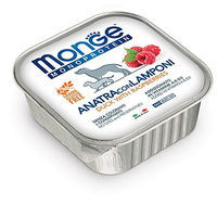 Produktbild von Monge Monoprotein Hund Nassfutter Ente mit Himbeeren ohne Farb- und Konservierungsstoffe 150 g - 150 g