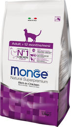 Monge Natural Cat Adult Katzenfutter Huhn oder Fisch 1,5 kg Beutel ohne Farb- und Aromastoffe - 1,5 kg – Bild 1 von 3