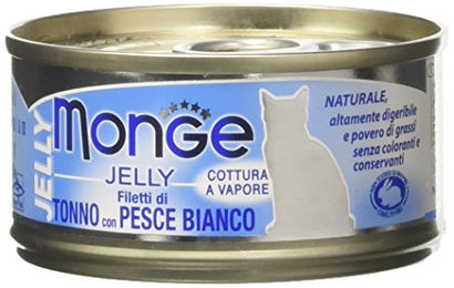 Monge Natural Jelly Adult Katzen Nassfutter mit Thunfisch und Goldbrasse Stückchen in Gelee 80 g – Bild 1 von 4