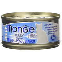 Produktbild von Monge Natural Jelly Adult Katzen Nassfutter mit Thunfisch und Goldbrasse Stückchen in Gelee 80 g