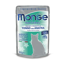 Produktbild von Monge Natural Katzen Nassfutter Adult Thunfisch mit Ente 80 g - 80 g