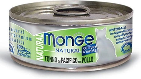 Monge Natural Katzenfutter Gelbflossenthunfisch mit Huhn in Sauce 80g – Bild 1 von 2