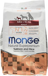Monge Natural Superpremium Adult Mini Hundefutter mit Lachs und Reis für die Verdauung und Haut & Fell 2,5 kg - 2,5 kg – Bild 1 von 4