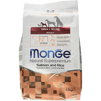 Produktbild von Monge Natural Superpremium Adult Mini Hundefutter mit Lachs und Reis für die Verdauung und Haut & Fell 2,5 kg - 2,5 kg