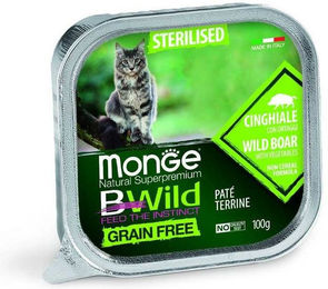 Monge Natural Superpremium Katzenfutter Sterilised Wildschwein und Huhn Paté Getreidefrei Adult 100g - 100 g – Bild 1 von 2