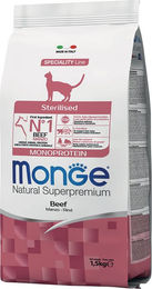 Monge Natural Superpremium Monoprotein Sterilised Rind Nassfutter für erwachsene Katzen 1,5 kg - 1,5 kg – Bild 1 von 7