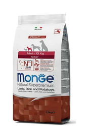 Monge Natural Superpremium Monoprotein Trockenfutter für Hunde Mini Adult Lamm mit Reis und Kartoffeln 2,5 kg - 2,5 kg – Bild 1 von 7