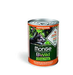 Produktbild von Monge Natural Superpremium Nassfutter für Hunde Junior Ente mit Kürbis und Zucchini getreidefrei 400 g