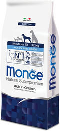 Monge Natural Superpremium Trockenfutter für mittelgroße Welpen und Junior Hunde mit Huhn oder Fisch 12 kg - 12 kg – Bild 1 von 2